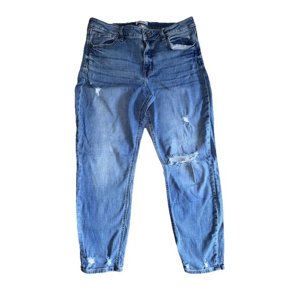 studio blue Denim - Studio Blue Womens 32 Stretch Med Wash Distressed Skinny Slim Fit 5-Pocket Jeans
